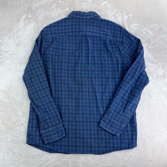 ALESBURY Shirt Mens Medium Blue Plaid Long Sleeve Flannel Button Up - Picture 2 of 7